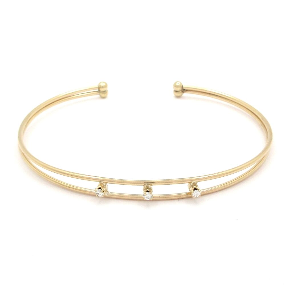 Mikimoto Bangle K14YG Diamond 14K Yellow Gold